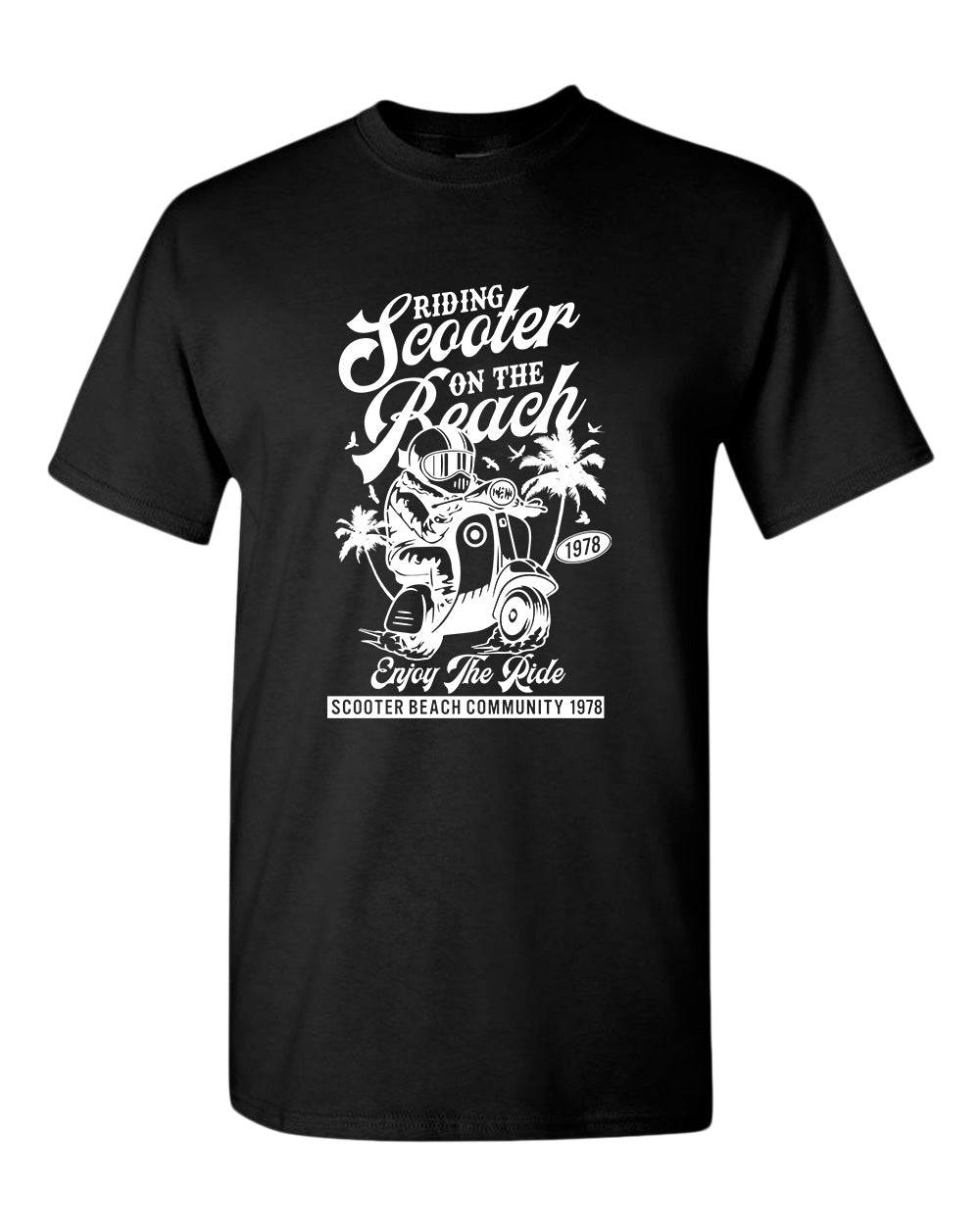 Riding scooter on the beach, enjoy the ride t-shirt - Fivestartees