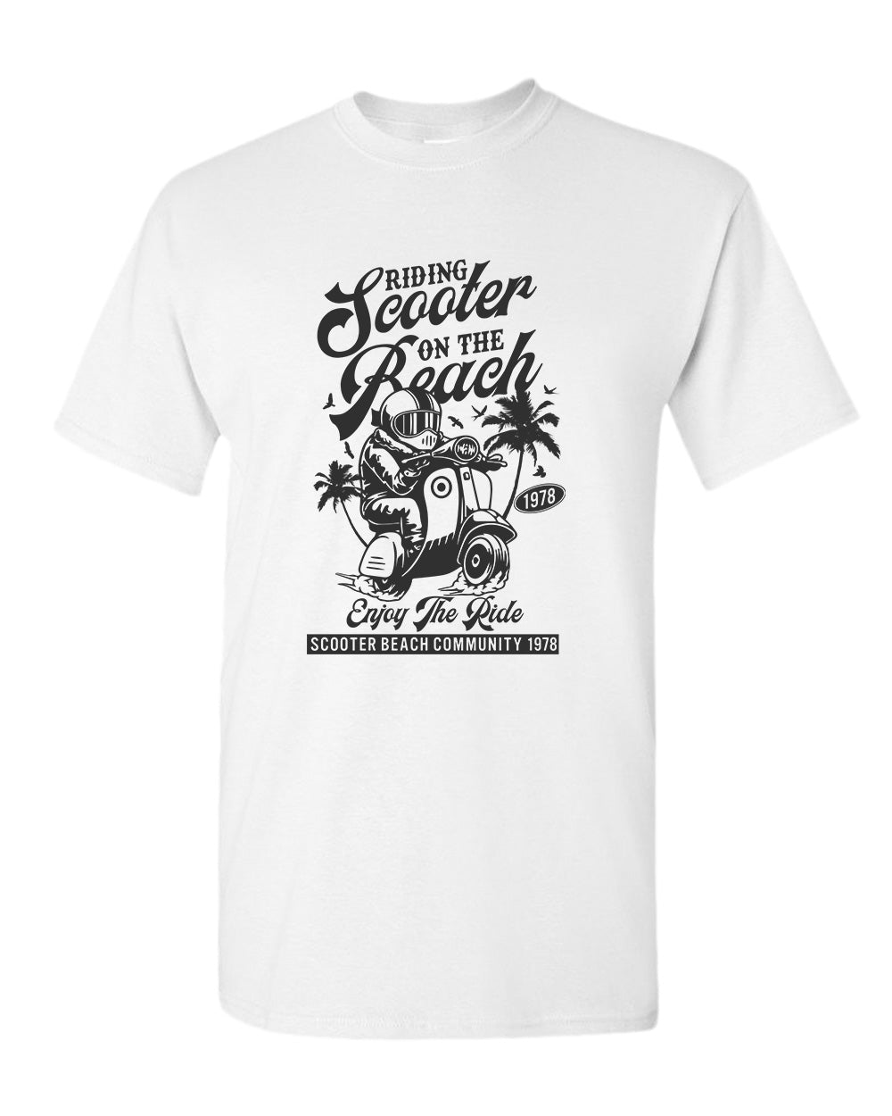 Riding scooter on the beach, enjoy the ride t-shirt - Fivestartees