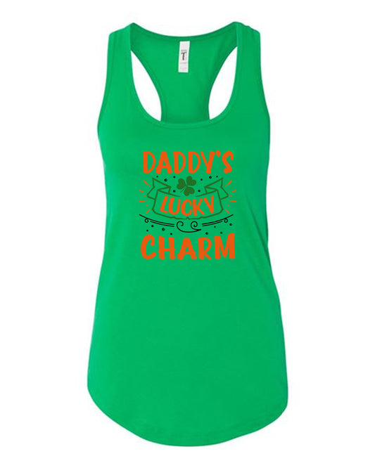 Daddy's lucky charn tank top women racerback st patrick's day tank top - Fivestartees