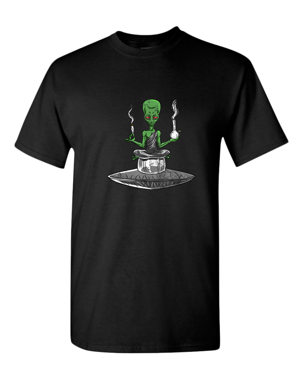 Alien meditation t-shirt, smoke tees - Fivestartees