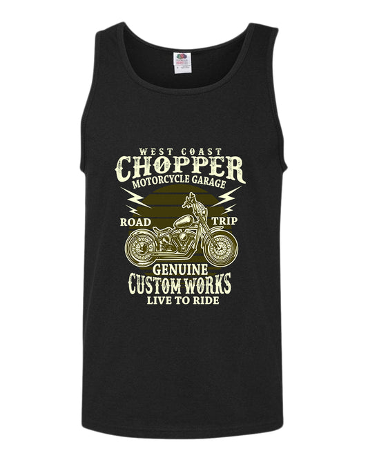 West chopper motorcycle garage tank top - Fivestartees