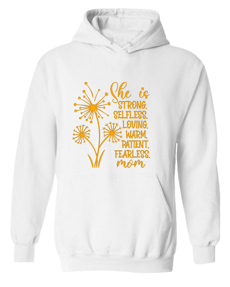 She is strong, selfless, loving mom hoodie - Fivestartees