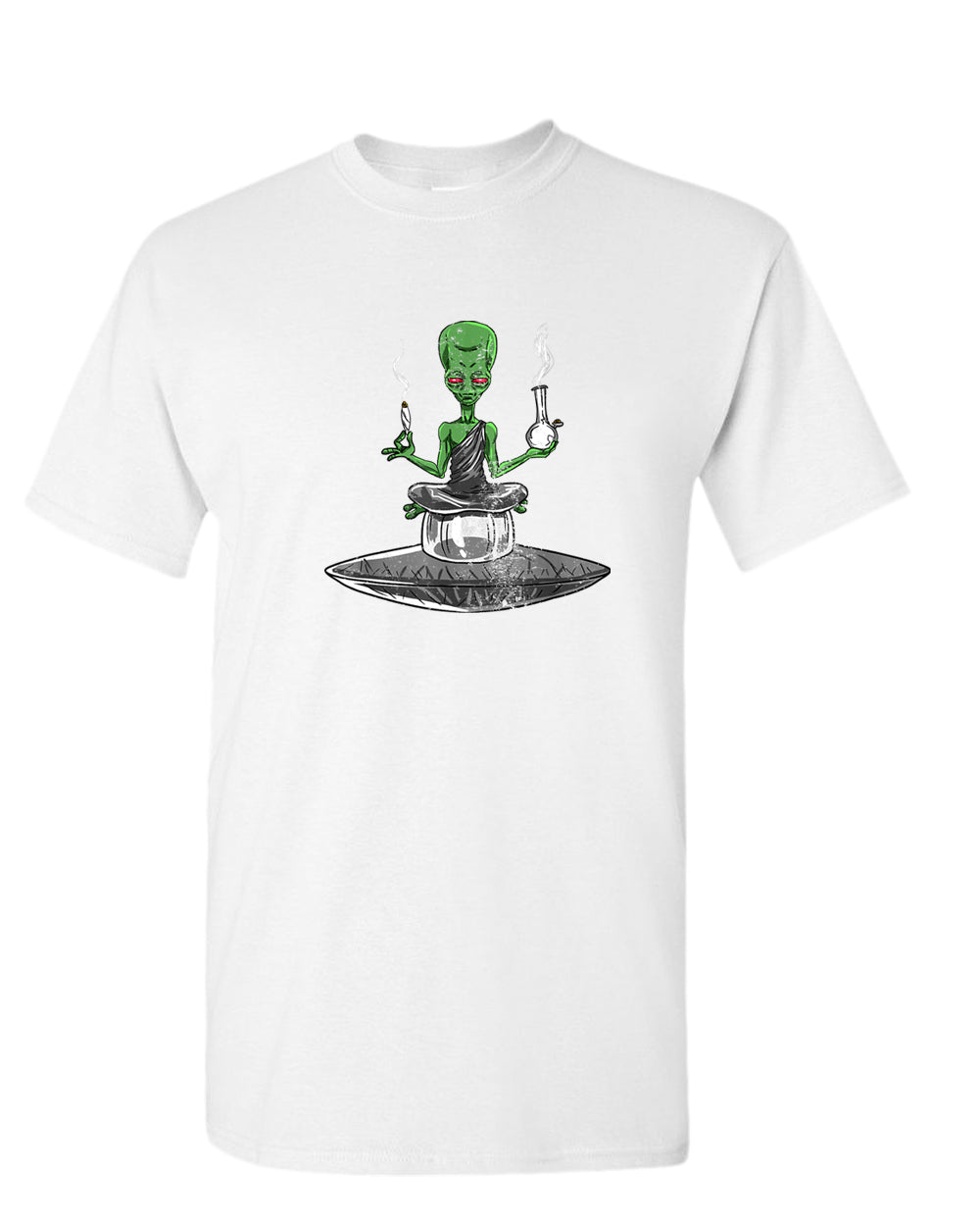 Alien meditation t-shirt, smoke tees - Fivestartees