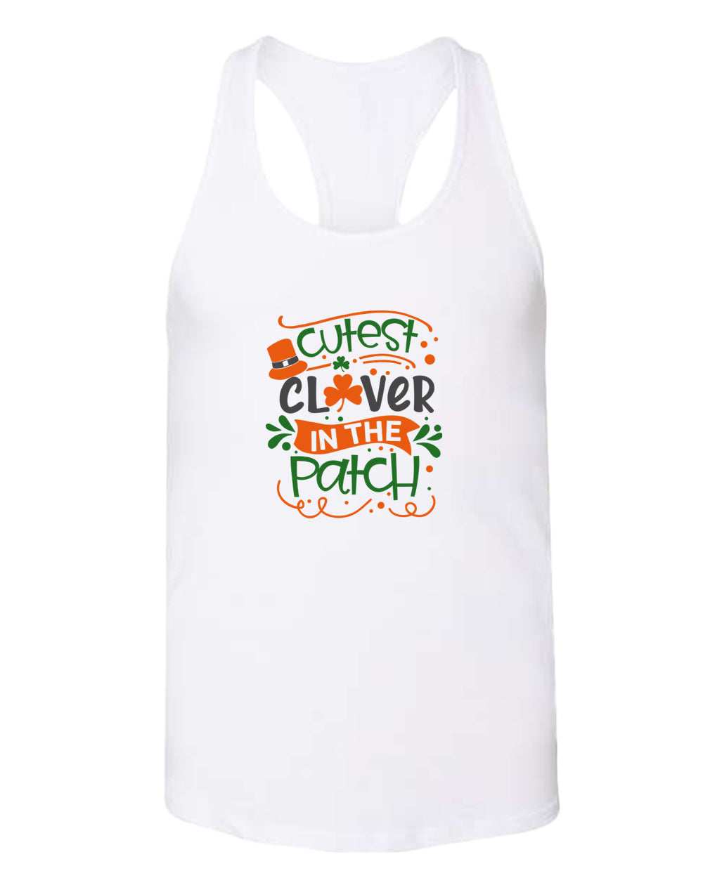 Cutest clever in the patch tank top women racerback st patrick's day tank top - Fivestartees