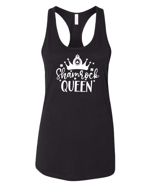 Shamrock Queen tank top women racerback st patrick's day tank top - Fivestartees