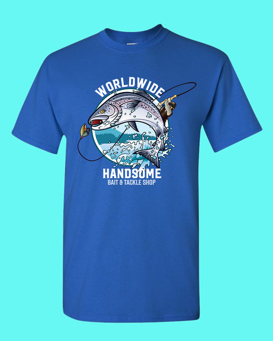 Worldwide Handsome bait and tackle shop t-shirt, fishing tees - Fivestartees