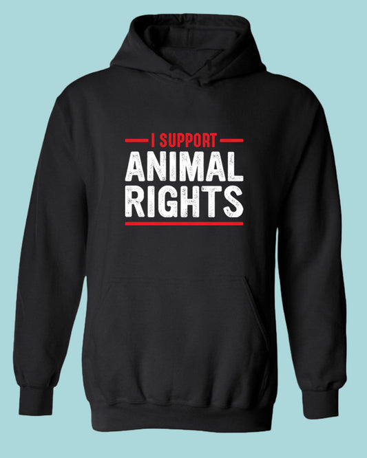 I support Animal Rights Hoodie, vegetarian Hoodie - Fivestartees