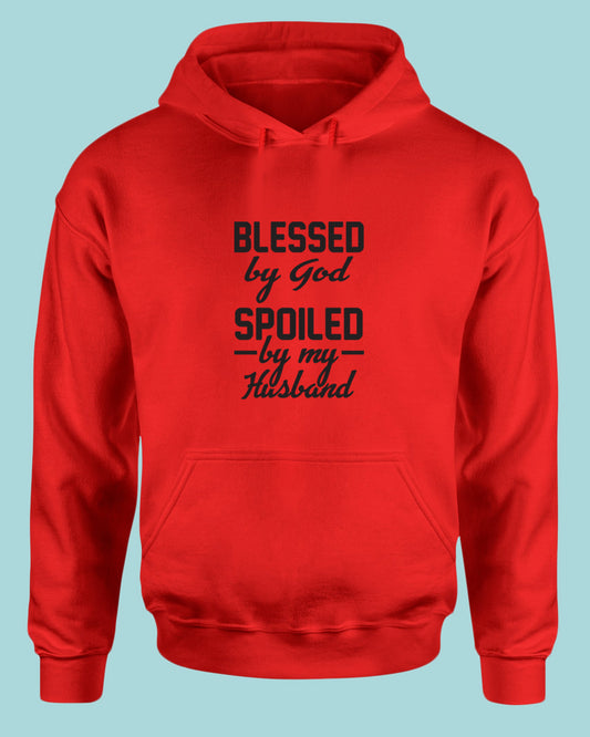 Blessed By God, Spoiled by my Husband Women Hoodie - Fivestartees