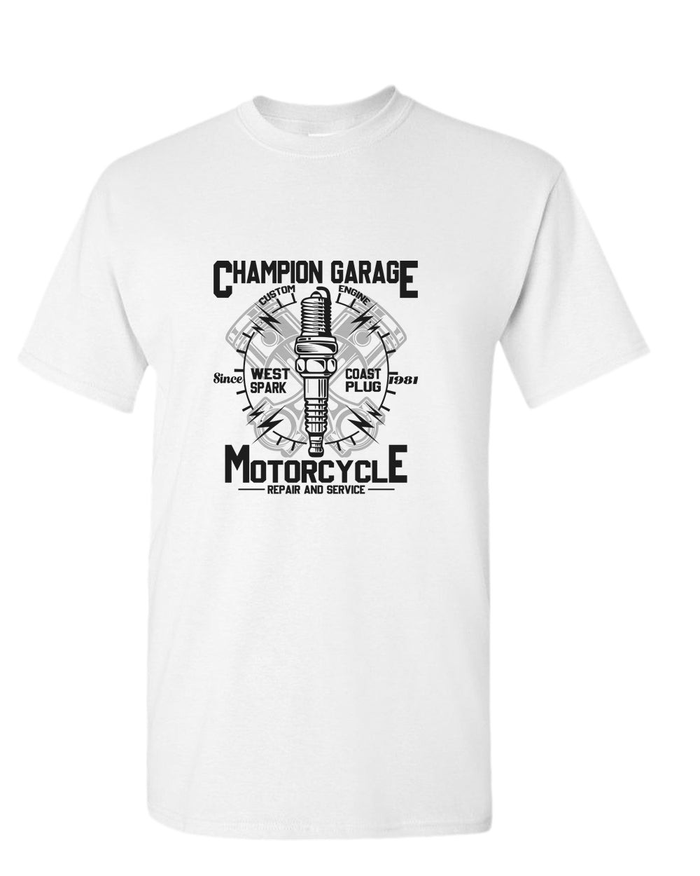 Champion garage motorcycle repair service t-shirt - Fivestartees