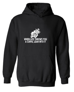 When life throws you a curve, lean into it motorcycle hoodie - Fivestartees