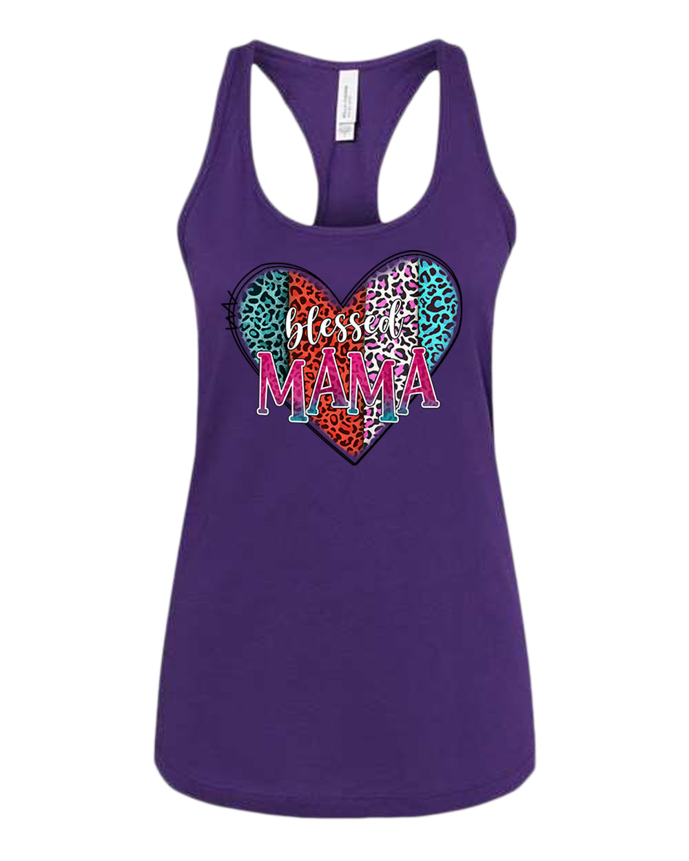 Blessed mama tank top cheetah print design tank top - Fivestartees