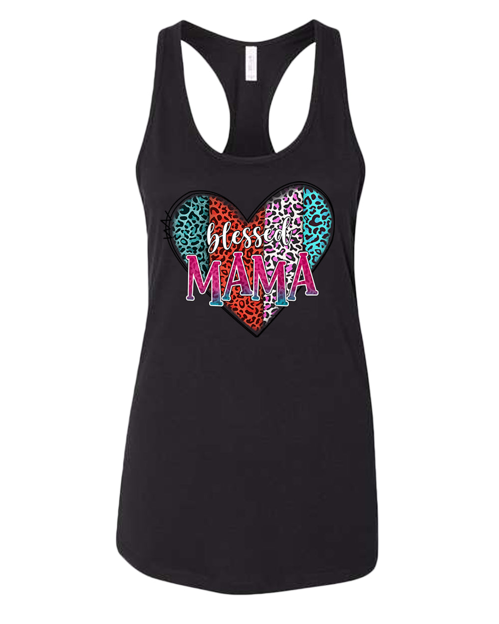 Blessed mama tank top cheetah print design tank top - Fivestartees