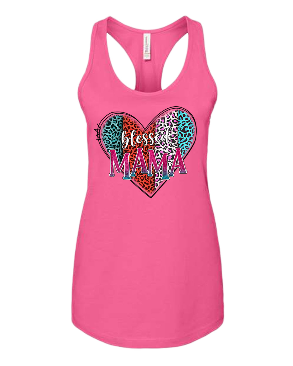 Blessed mama tank top cheetah print design tank top - Fivestartees