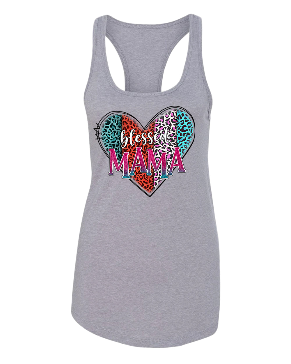 Blessed mama tank top cheetah print design tank top - Fivestartees