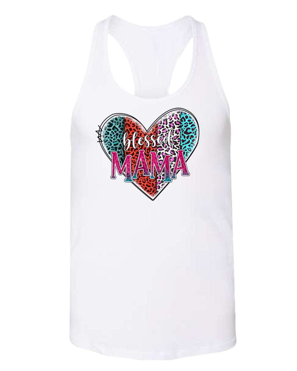 Blessed mama tank top cheetah print design tank top - Fivestartees