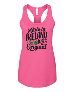 Made in Ireland 100% original tank top women racerback st patrick's day tank top - Fivestartees