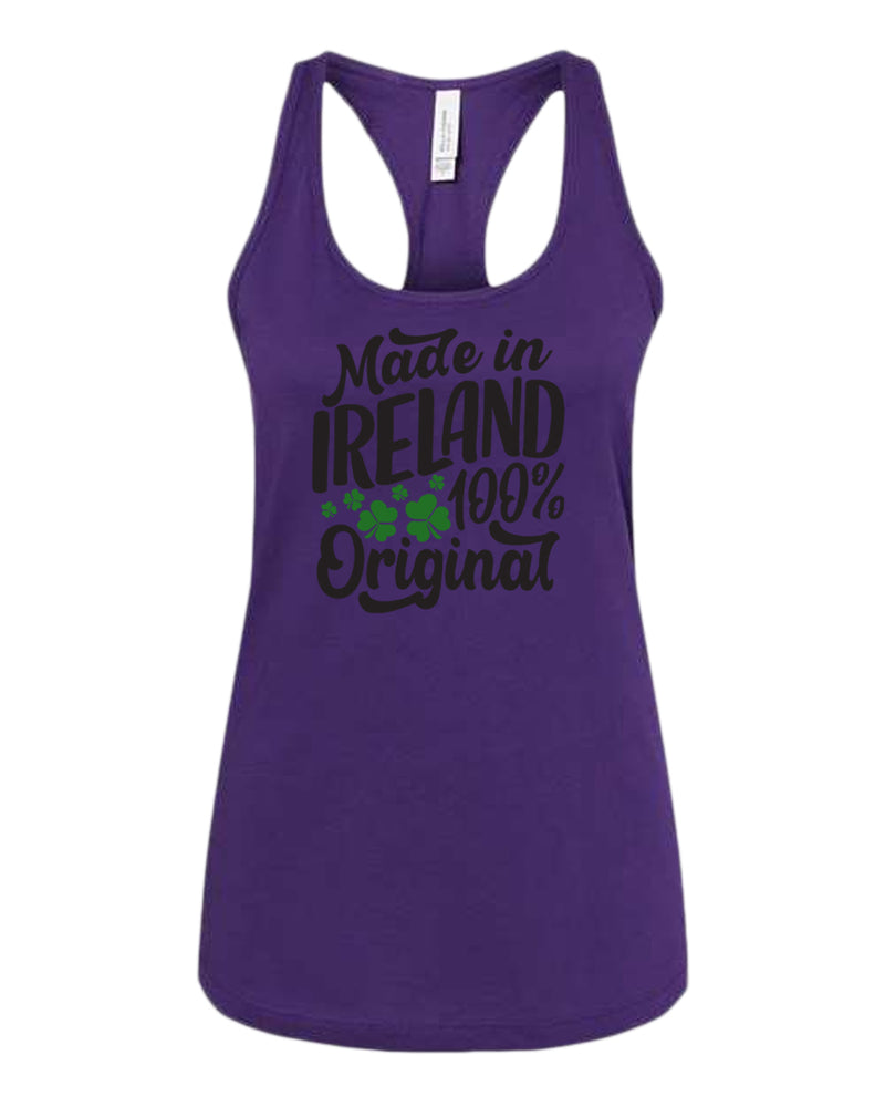 Made in Ireland 100% original tank top women racerback st patrick's day tank top - Fivestartees