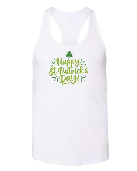 Happy St Patrick's day tank top women racerback st patrick's day tank top - Fivestartees