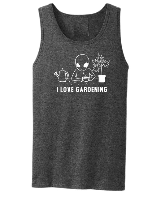 Funny alien garden tank top - Fivestartees