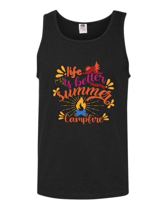 Life is better campfire tank top, summer tank top, beach party tank top - Fivestartees