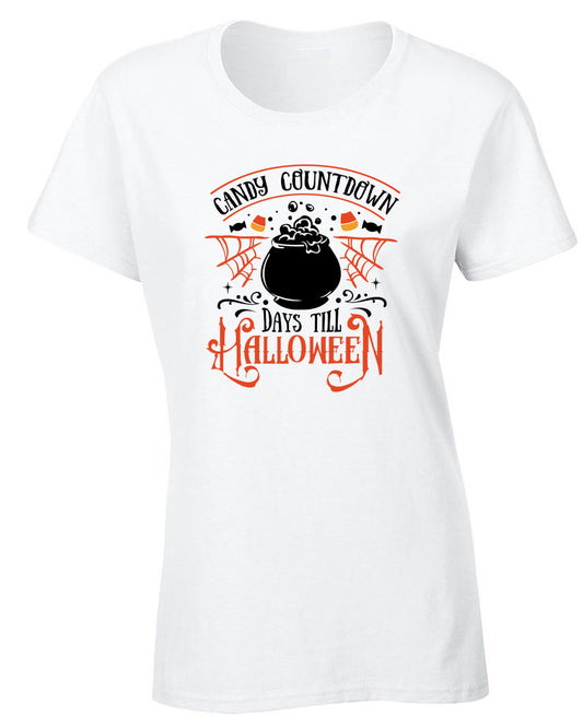 Candy countdown days till Halloween women t-shirt - Fivestartees