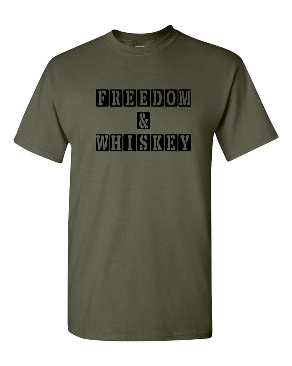 Freedom & Whiskey Patriotic T-Shirt American Tees - Fivestartees