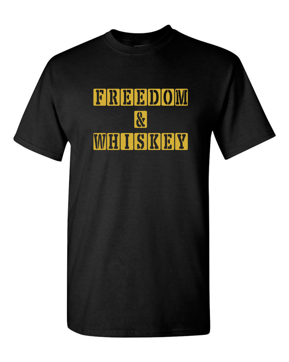 Freedom & Whiskey Patriotic T-Shirt American Tees - Fivestartees