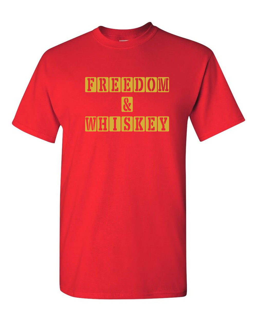 Freedom & Whiskey Patriotic T-Shirt American Tees - Fivestartees