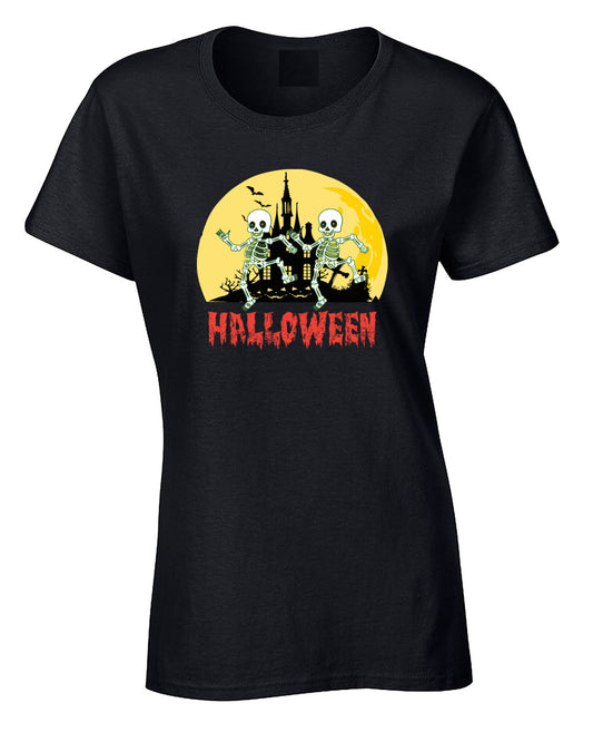 Halloween skeleton t-shirt women tees - Fivestartees