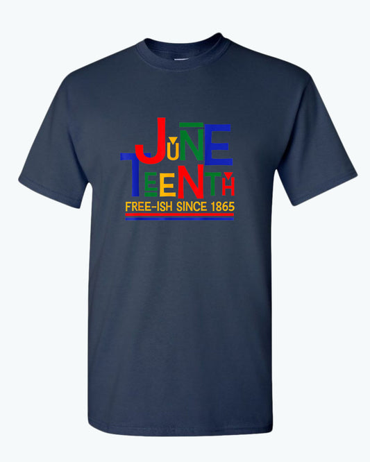 Juneteenth free-ish since 1865 t-shirt red blue - Fivestartees