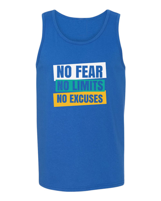 No fear no limits no excuses tank top, motivational tank top, inspirational tank tops, casual tank tops - Fivestartees