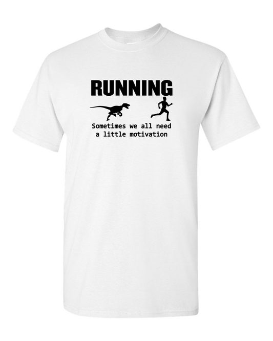 Running T-shirt Motivation Raptor Chase T Shirt Dinosaur Tee - Fivestartees