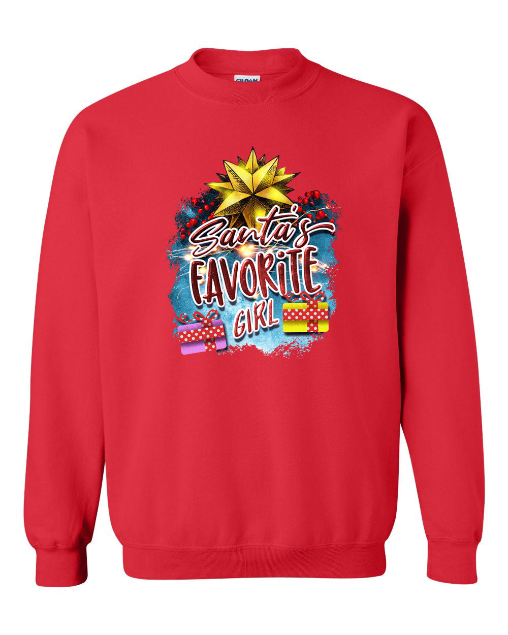 Santa favorite Girl sweatshirt, matching Christmas sweatshirt - Fivestartees