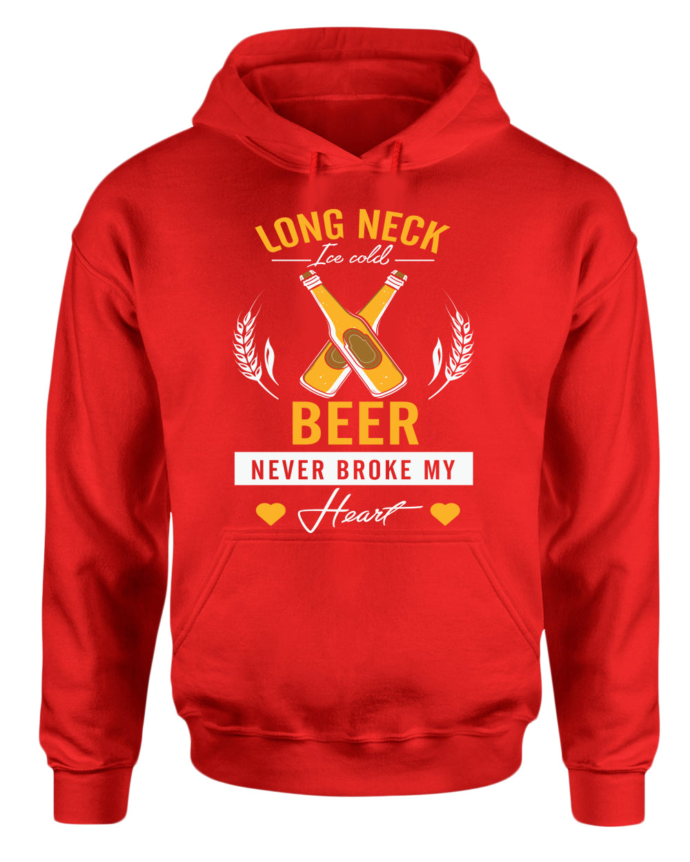 Long neck beer never broke my hear hoodie, sarcastic beer tees - Fivestartees